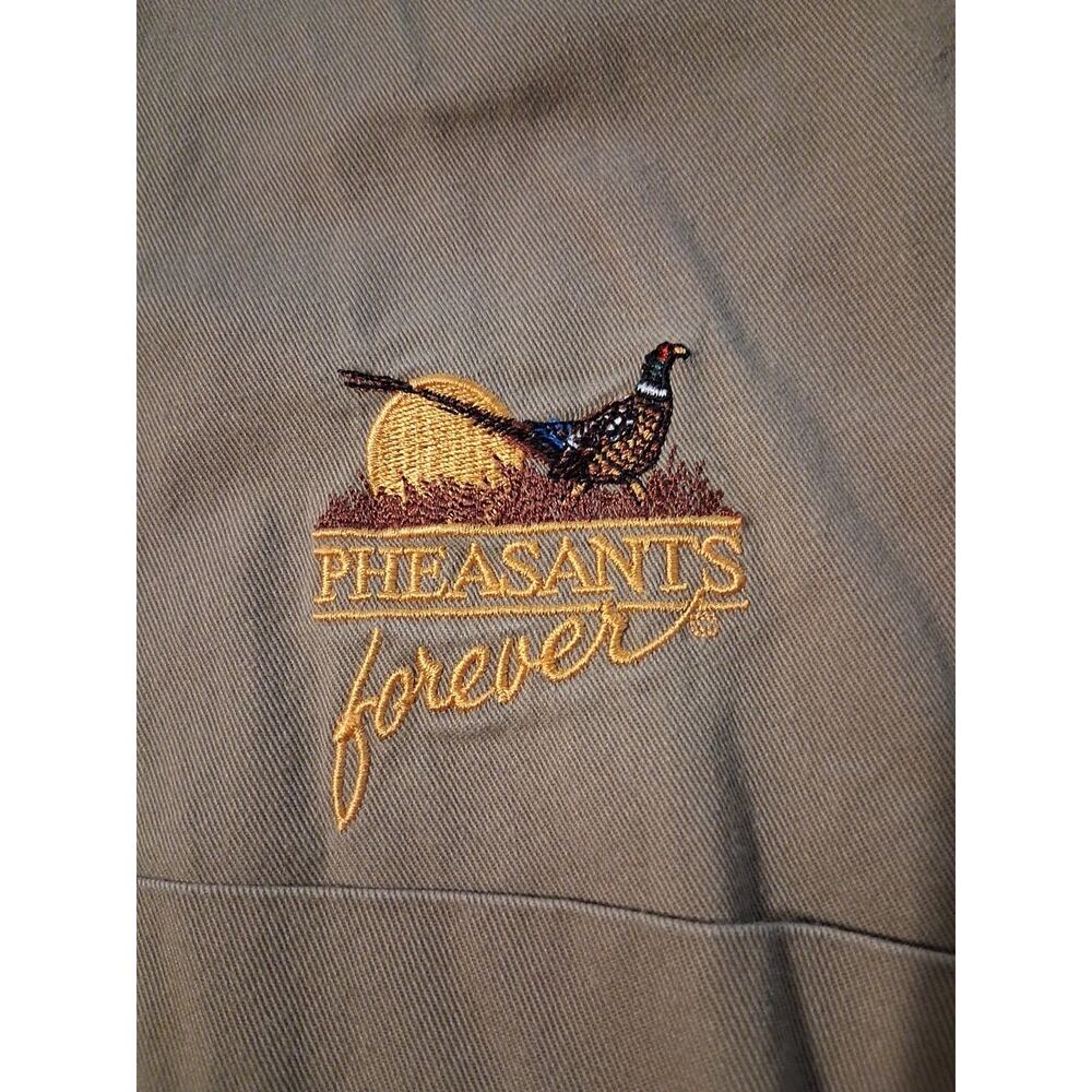 Blue Generation Pheasants Forever XXL Khaki Button Up Long Sleeve Shirt Cotton - Picture 3 of 8